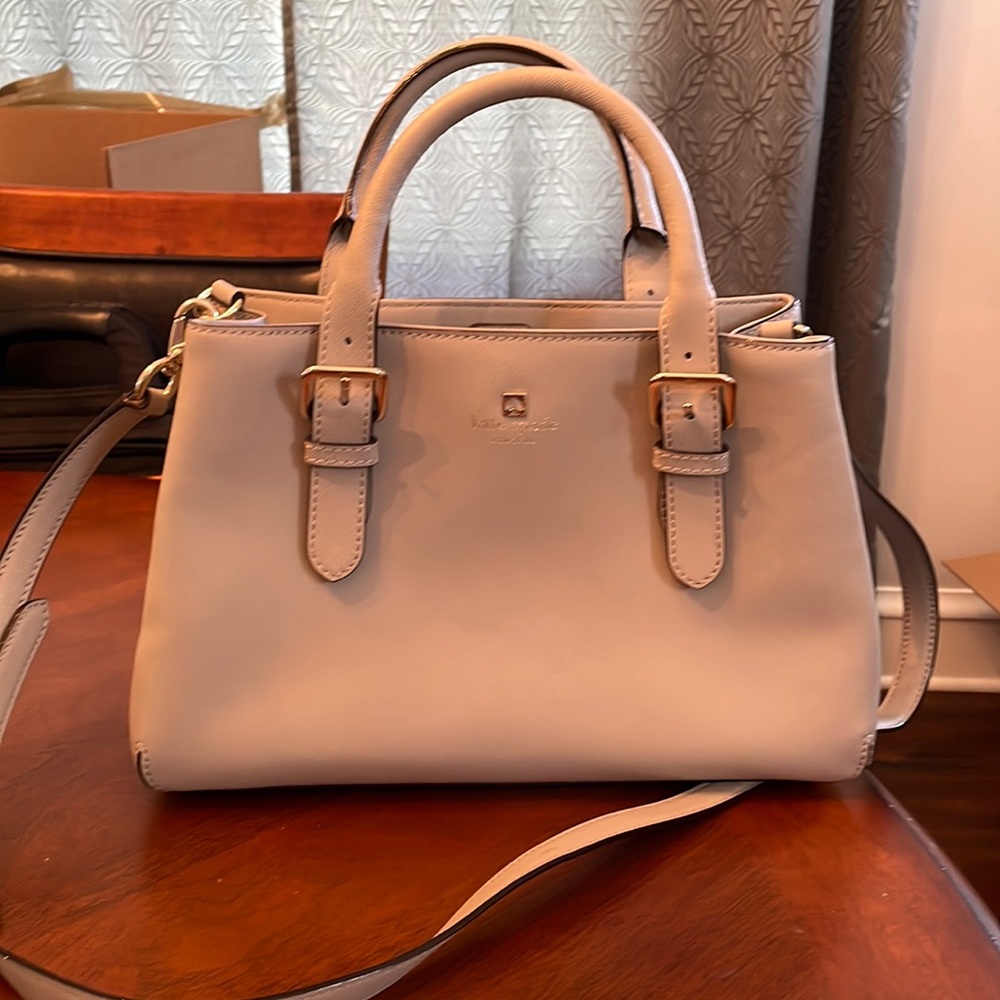 Cream Kate Spade cross body with handles